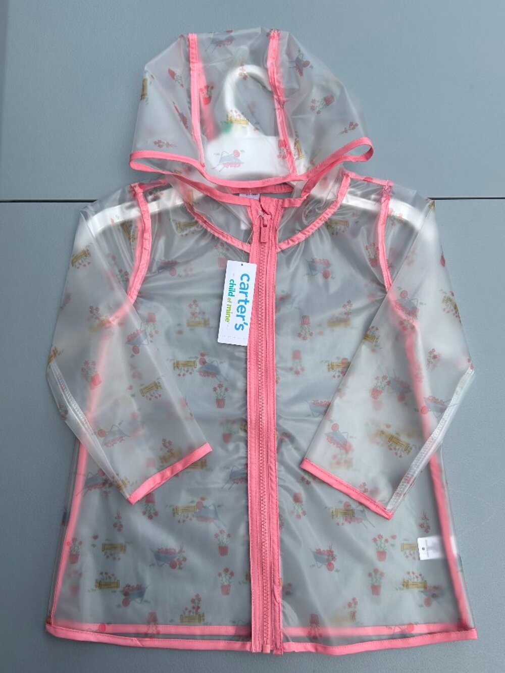 Carter's Child of Mine Toddler Clear Rain Jacket with Hood, Size 4T